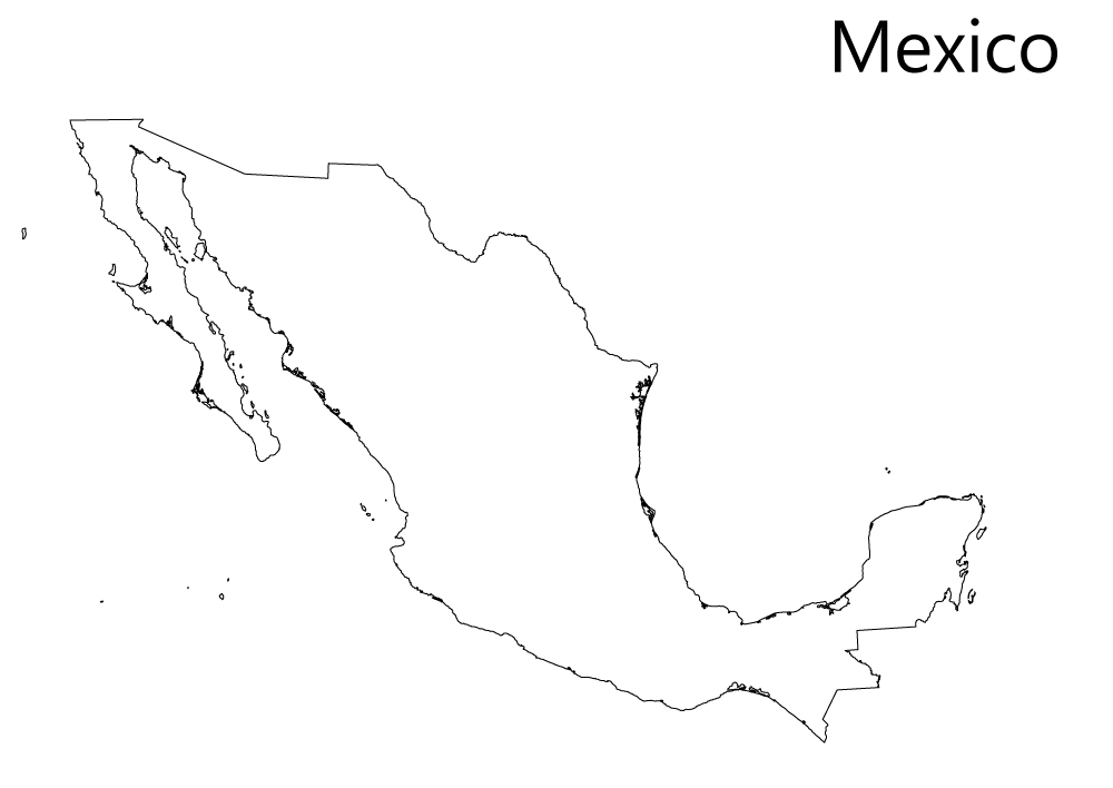 Mexico Map Outline Printable