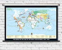 World in the Age of Great Discoveries 1492-1648 History Map