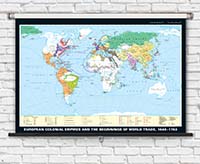 European Colonial Empires and the Beginning of World Trade 1648-1763 History Map