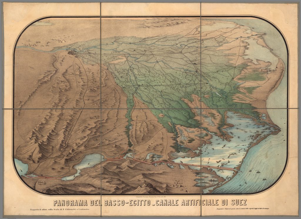 Panorama image of Suez canal