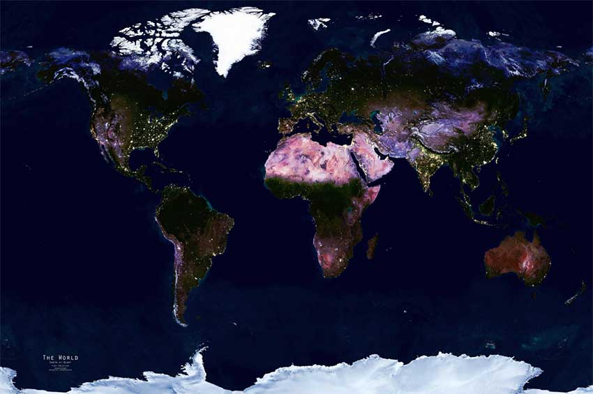 Earth At Night Satellite Image