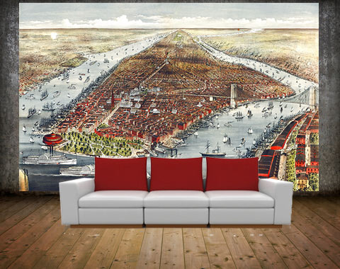 Historical Map Mural New York City