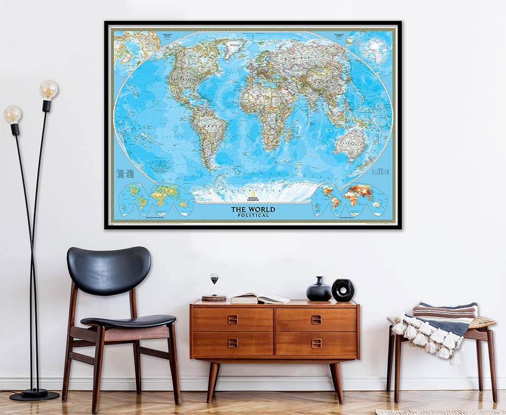 いがある World Classic Wall Map National Geographic Reference Map並行輸入