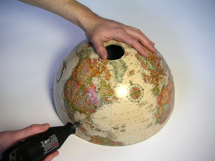 DIY – Turn that old globe into a hanging lamp