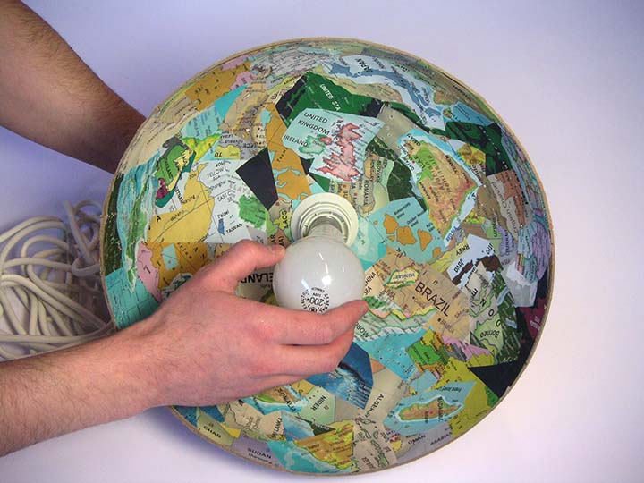 DIY – Turn that old globe into a hanging lamp