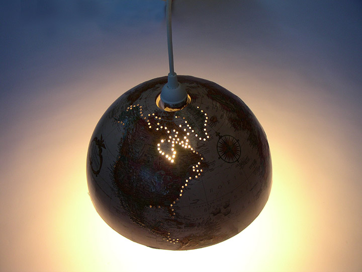 DIY – Turn that old globe into a hanging lamp