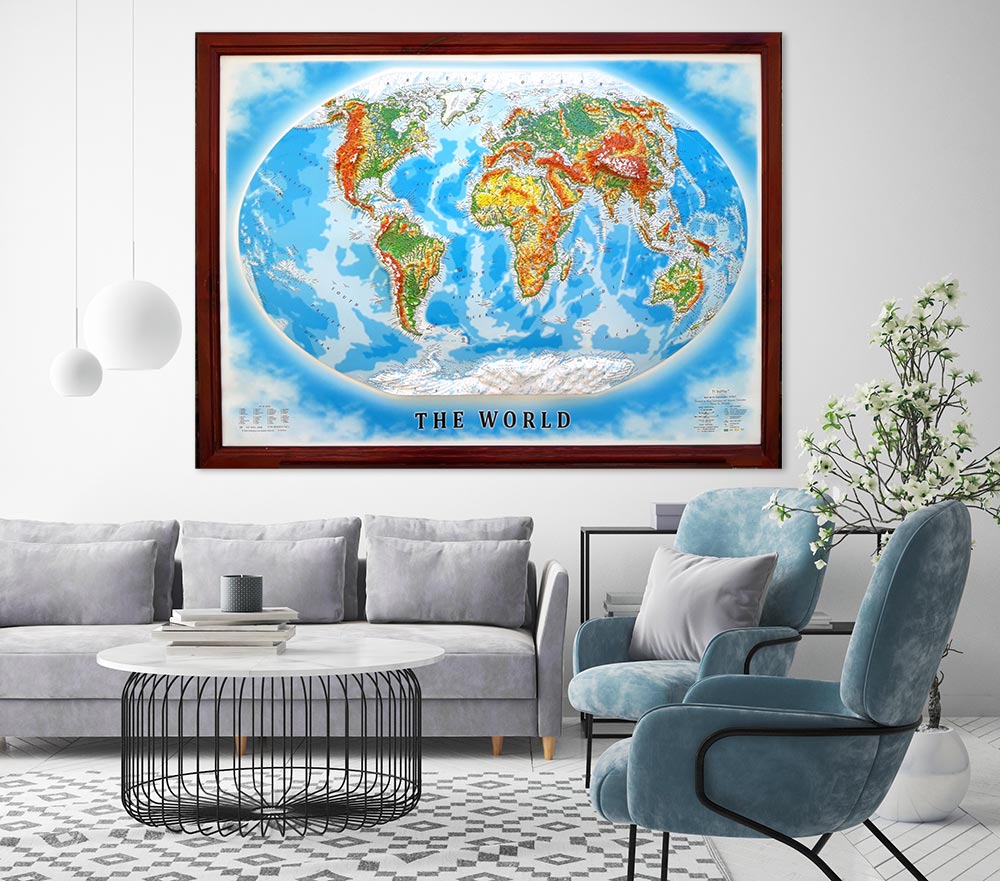 Raised Relief World Map