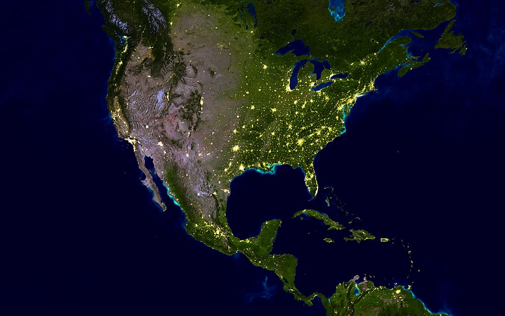 Earth at Night NASA City Lights World Wall Map